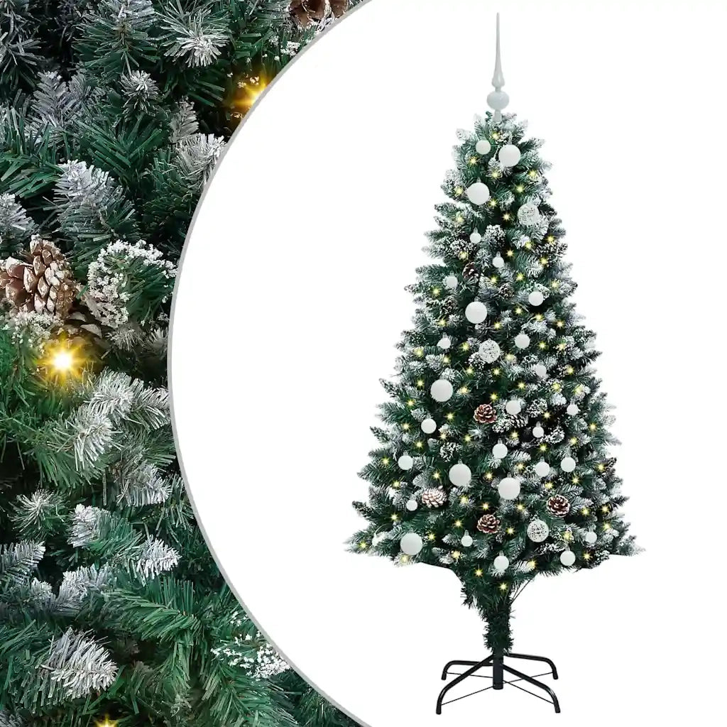 Albero di Natale artificiale con 150 LED Verde 150 cm 3396254