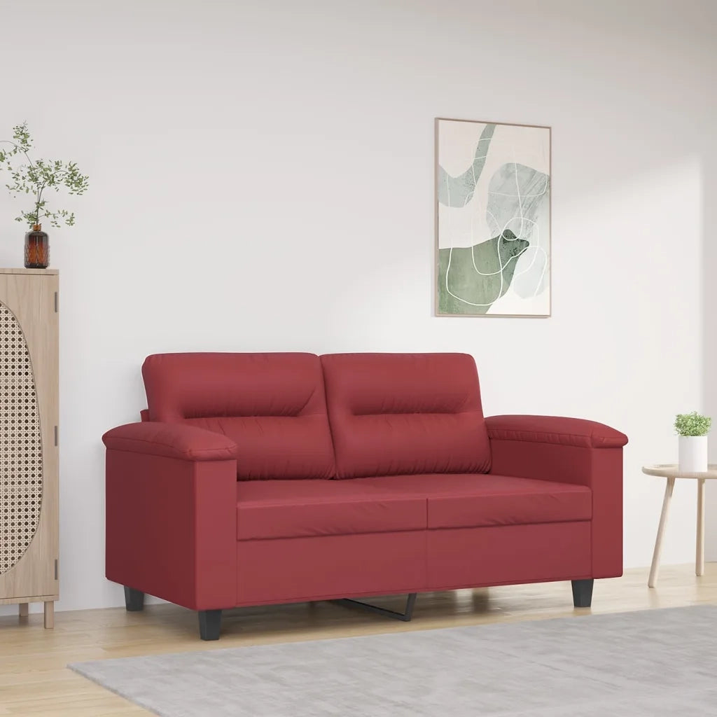 Divano a 2 Posti-Sofa 2 Posti Rosso Vino 120 cm in Similpelle 666482