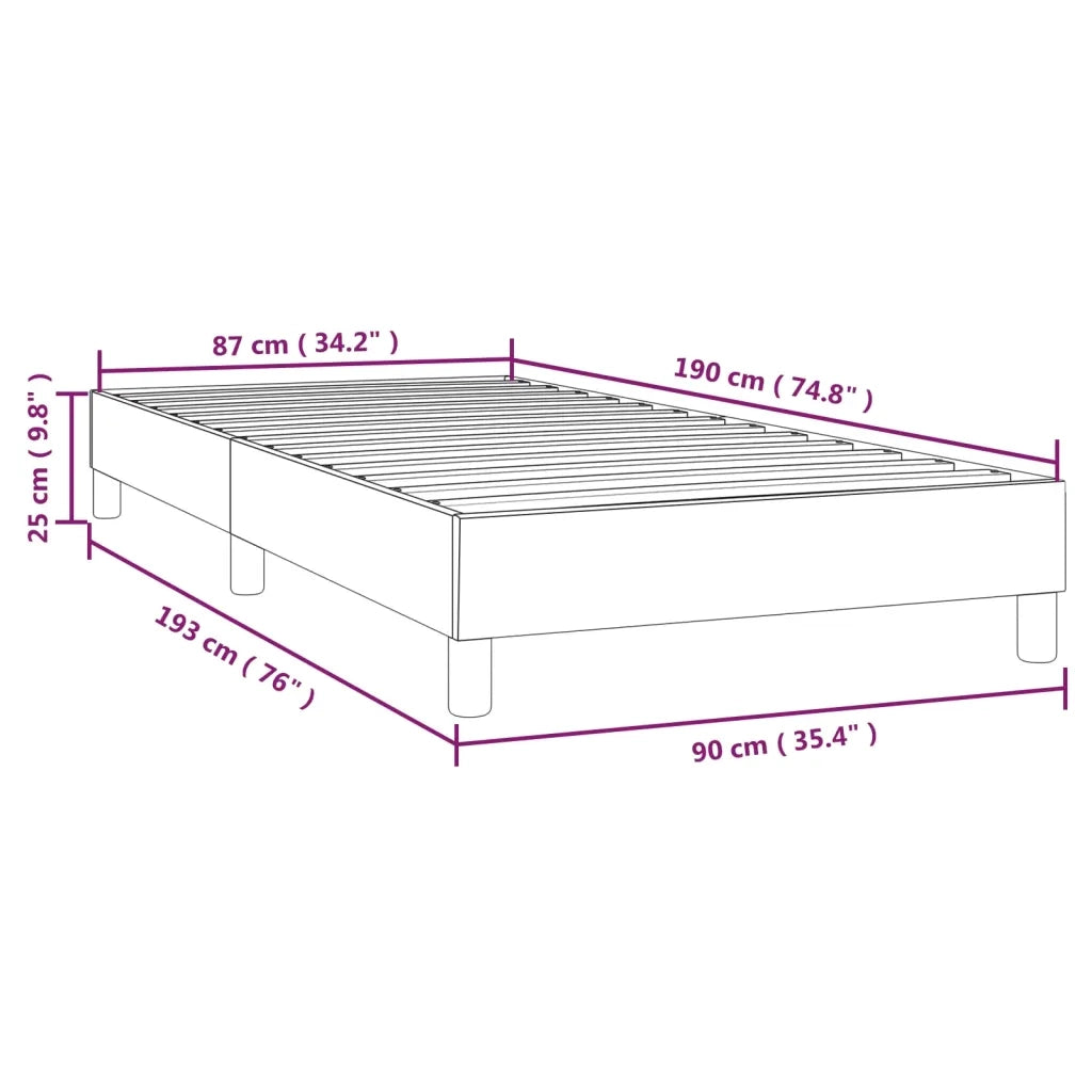 Struttura Letto a Rete a Molle Rosa 90x190 cm in Velluto 3120747