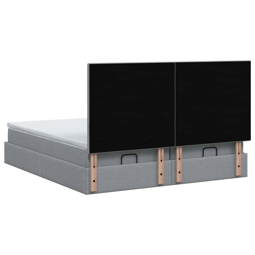 Letto Ottomano con Materasso e LED Grigio Chiaro 180 x 200 cm 3458437