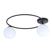 Plafoniera Emibig SOPRA 2xE14 nero con diffusori bianchi