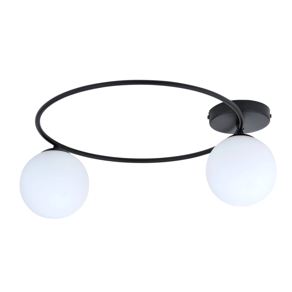 Plafoniera Emibig SOPRA 2xE14 nero con diffusori bianchi