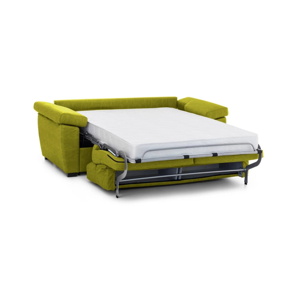 Seui, Divano Letto 2 Posti Sfoderabile Made in Italy, 185x95 cm Verde