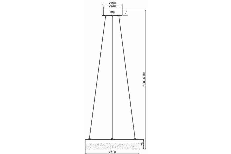 Lampada sospensione Cornelia anello nero Ø40 LED 24W