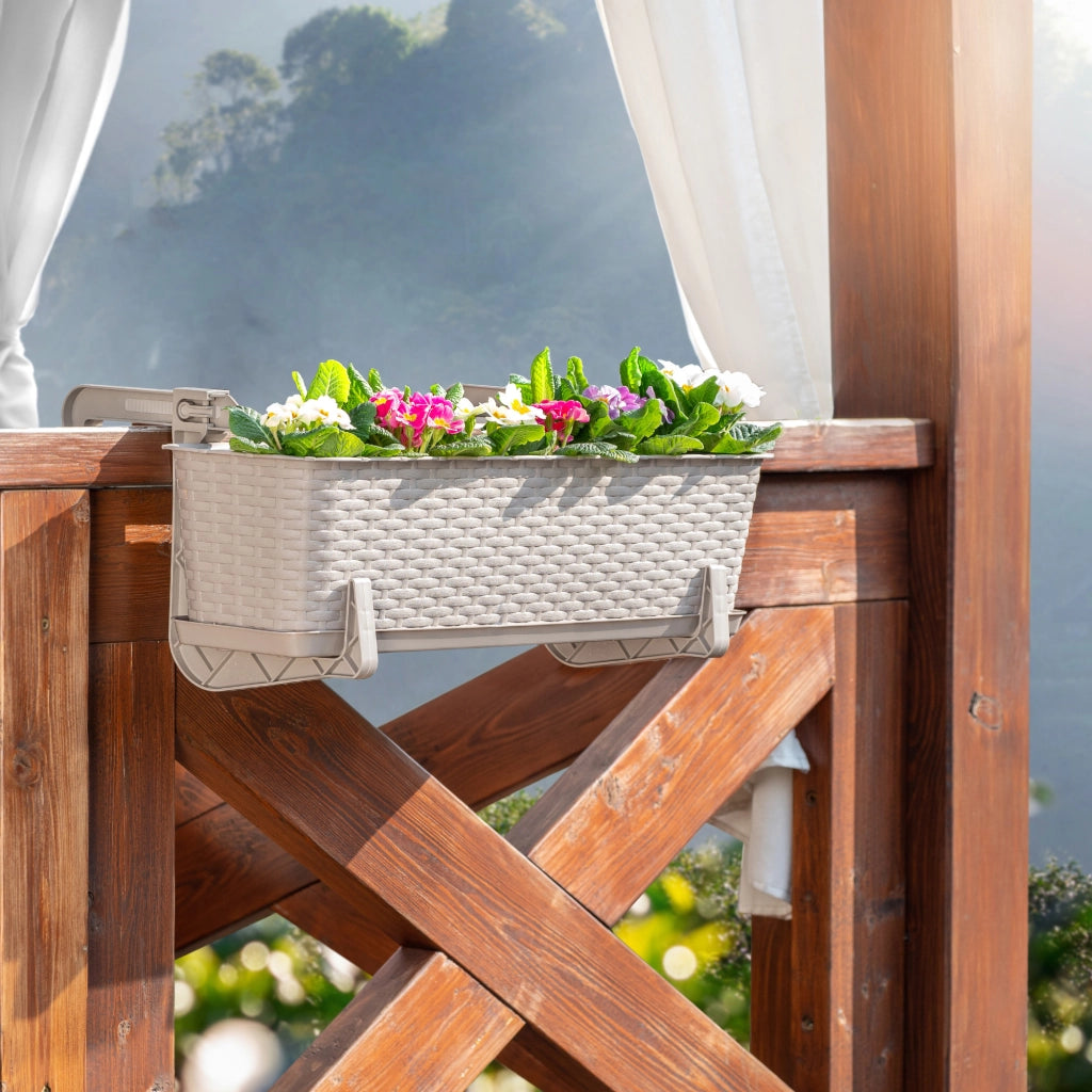 Fioriera da balcone KADAX con supporto, 40 cm + manici