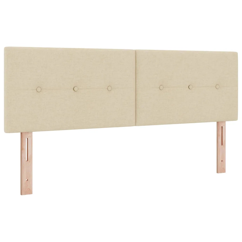 Letto a Sorgente LED con materasso Crema 140 x 200 cm Tessuto