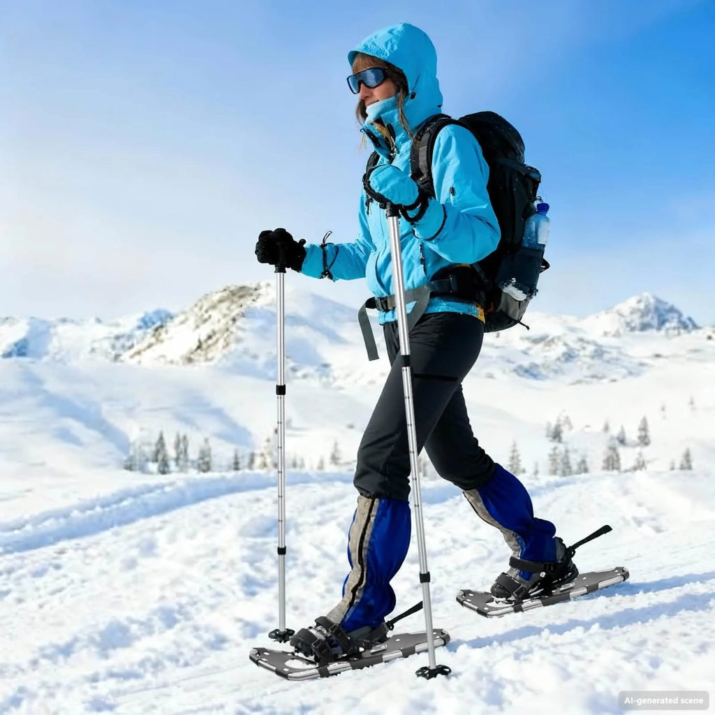 Racchette da neve 3 in 1 con bastoni da trekking Argento e Nero CFW6229025