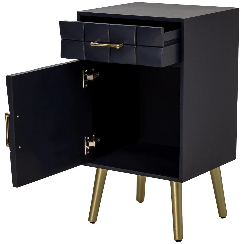 Comodino in legno nero 40x35x71h cm