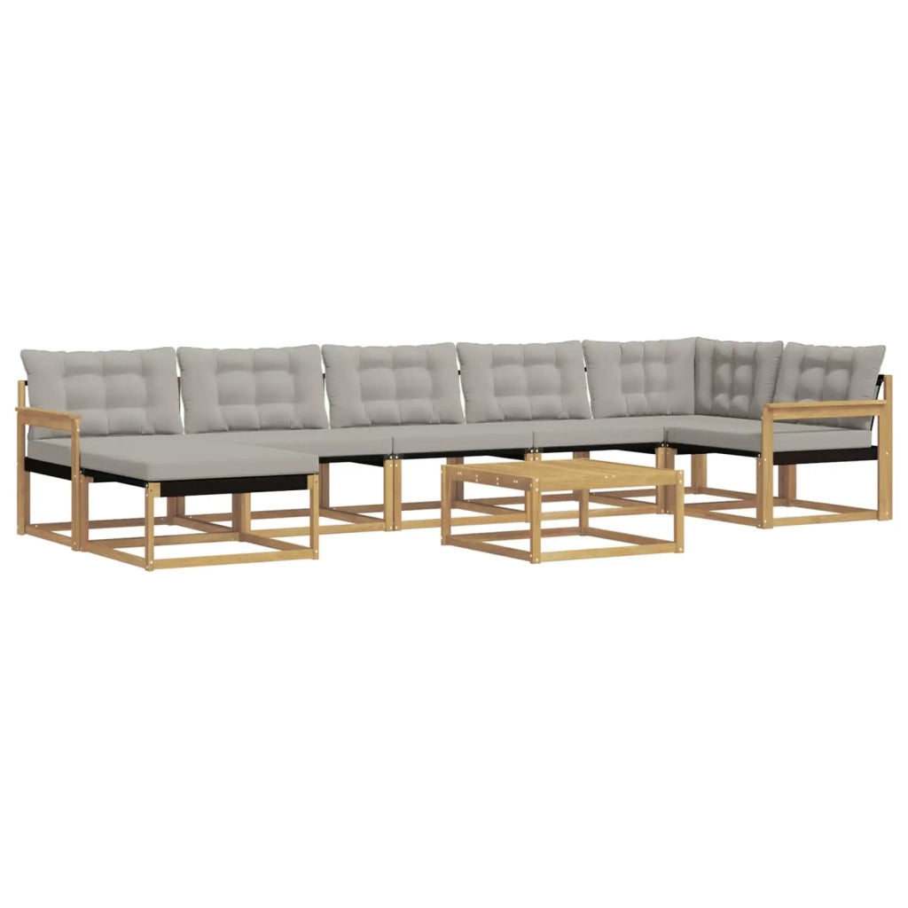 Set di divani da esterno 8 pcs Bianco e Grigio Chiaro 3388917