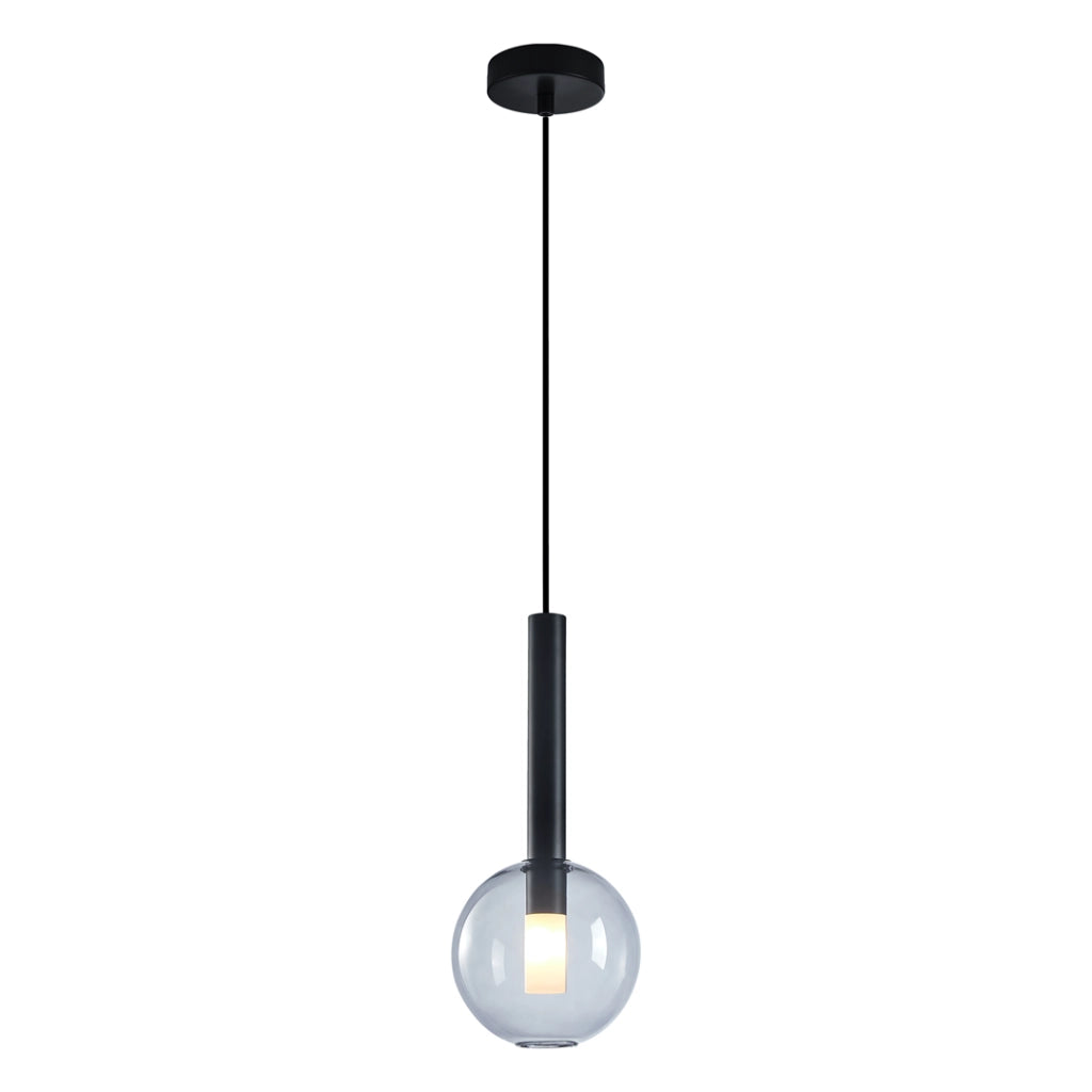 Lampada a sospensione Milagro Niko nera vetro Ø15cm G9