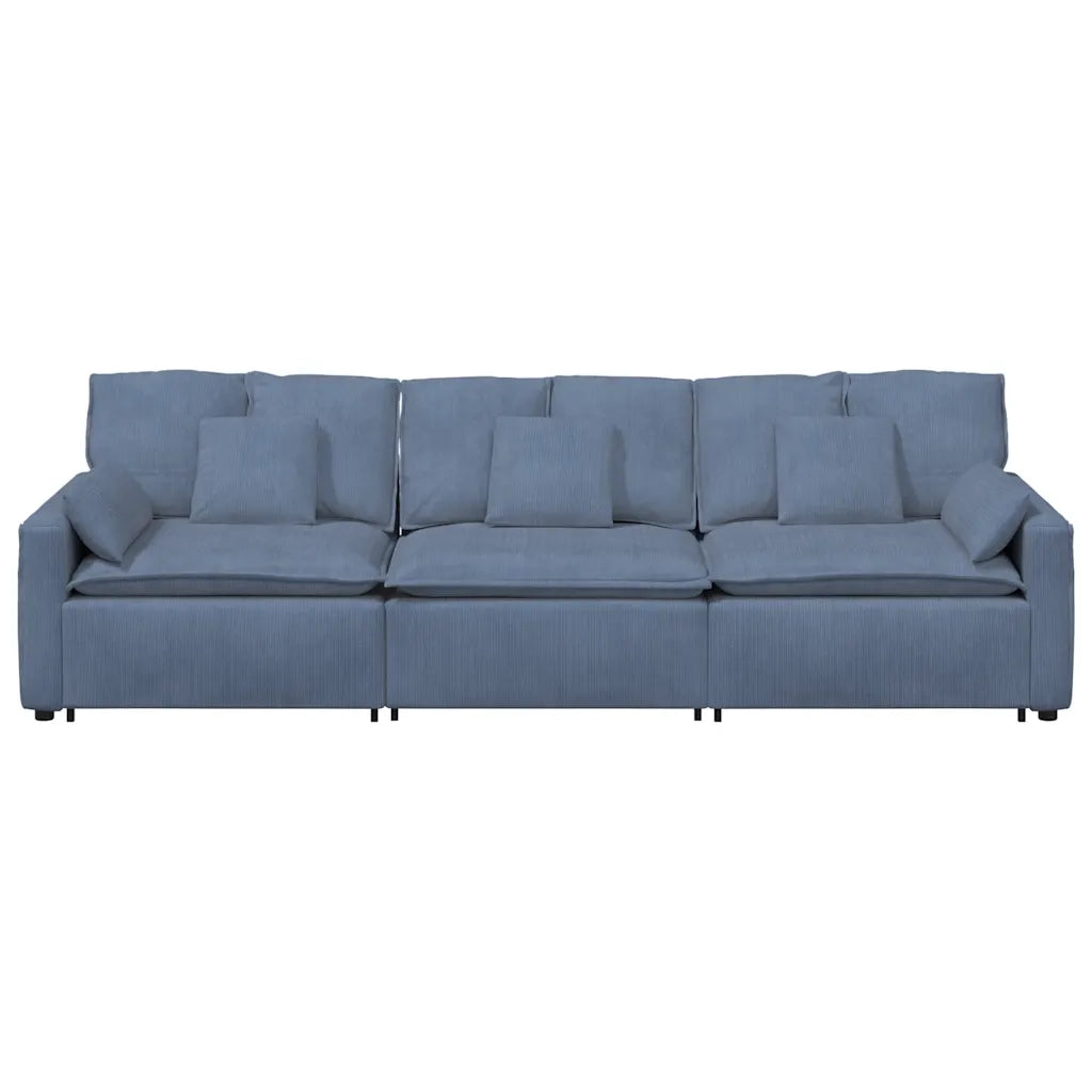 Divano Modulare con Cuscini Blu 3321110