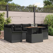 Set Divano da Giardino con archiviazione 7 pcs Nero Poly Rattan 3358025