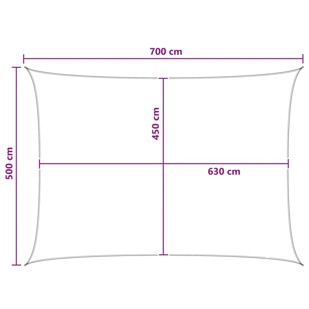 Telo Ombra Antracite e Bianco 5 x 7 m HDPE 42032780