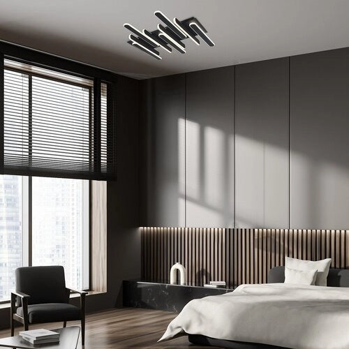 Plafoniera LED quadrata moderna 61cm nera CCT 46W Rabalux