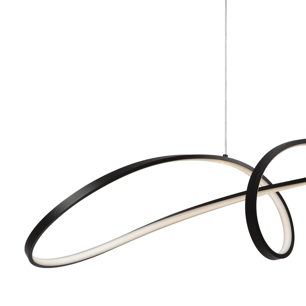 Lampada a sospensione LED curva nera Maytoni Curve 42W