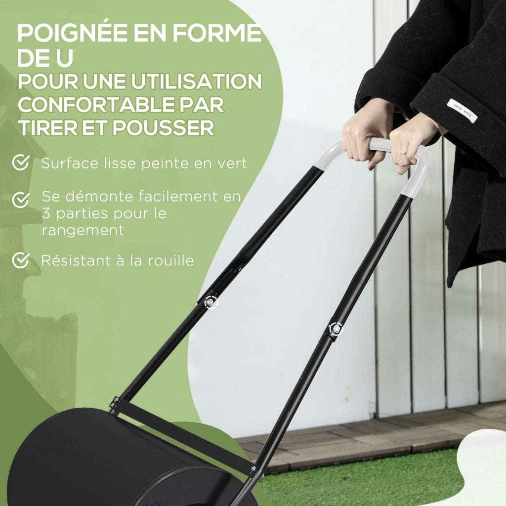 Rullo da giardino riempibile ¨C Minimal ¨C nero 60x32x105 cm
