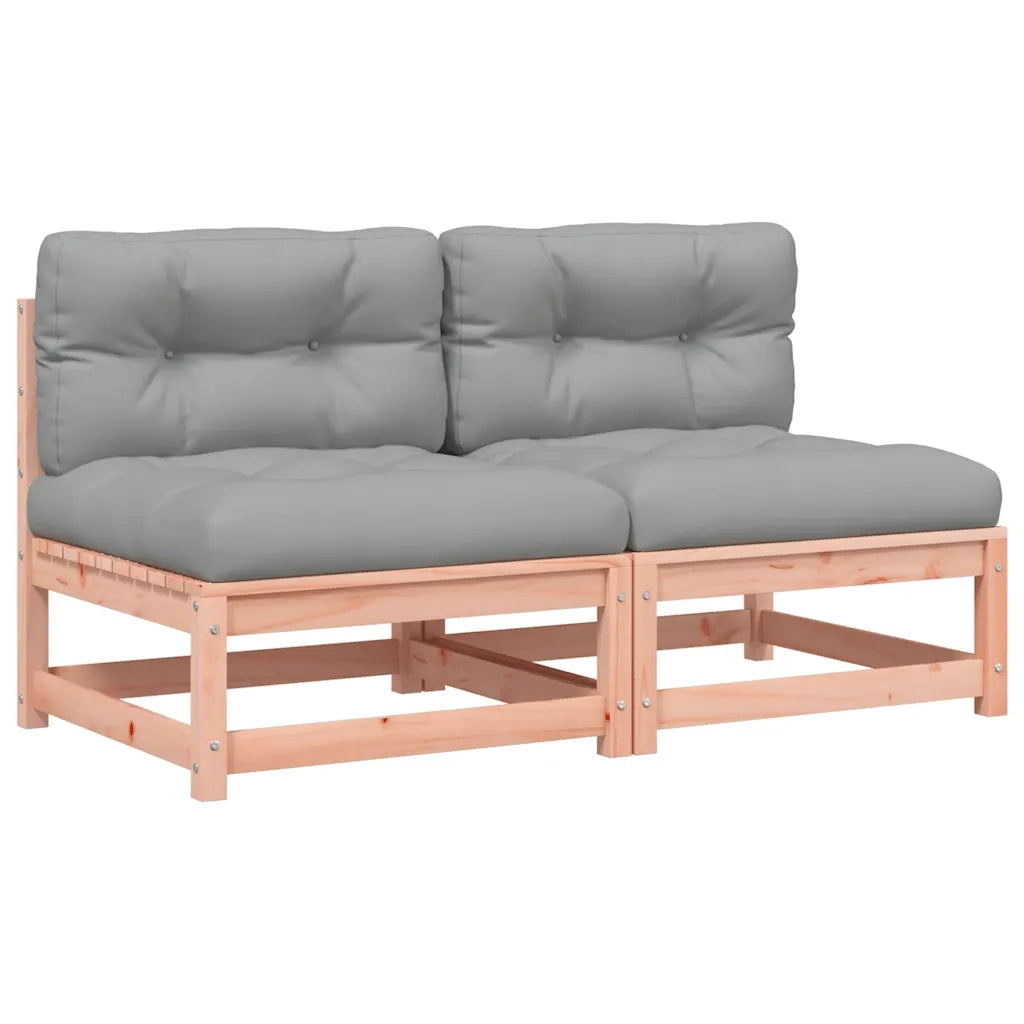 Divano da esterno-Divani Giardino Senza Braccioli con Cuscini 2 pz Legno Douglas 706308