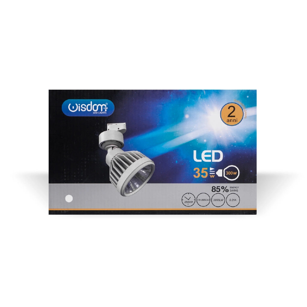 Faretto led binario bianco bifase 35w luce fredda 6000k
