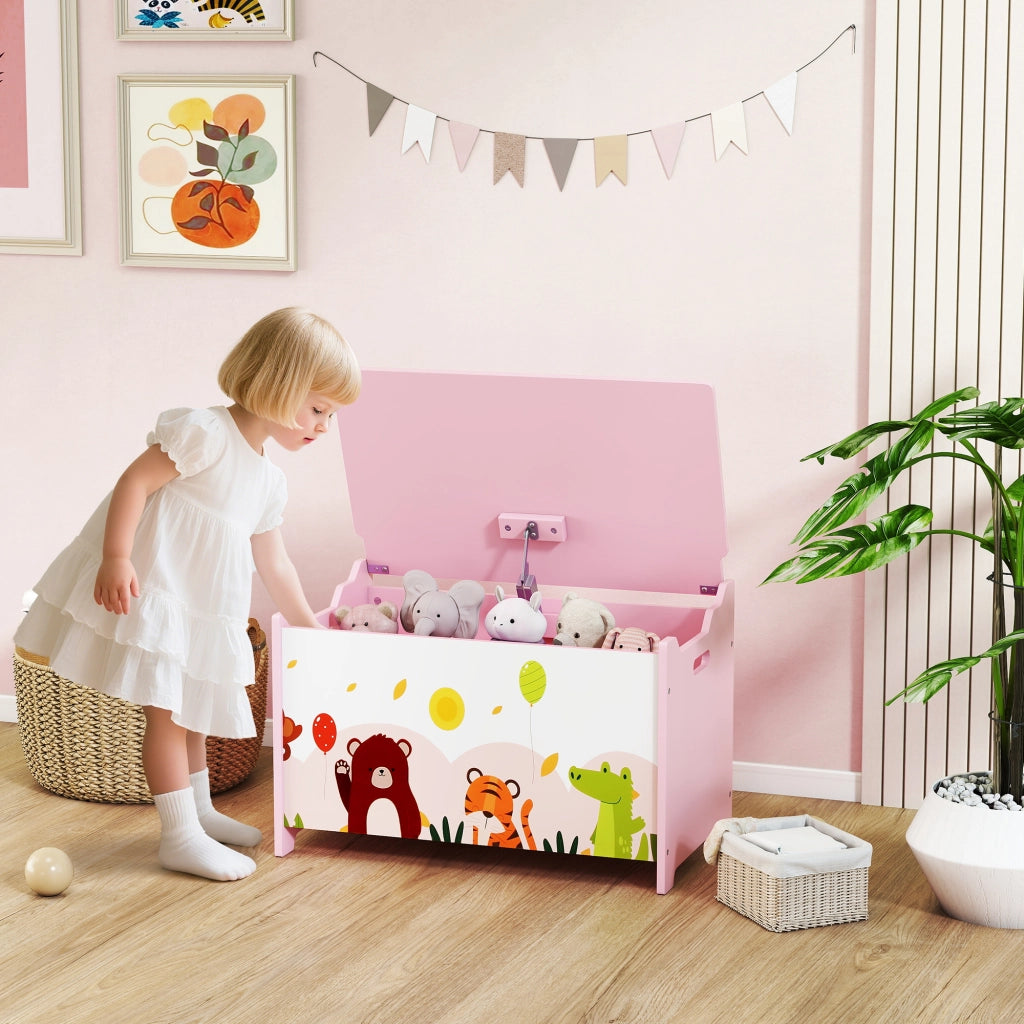 Cassa Giocattoli con Coperchio ¨C Minimal ¨C Rosa 60x37x39 cm