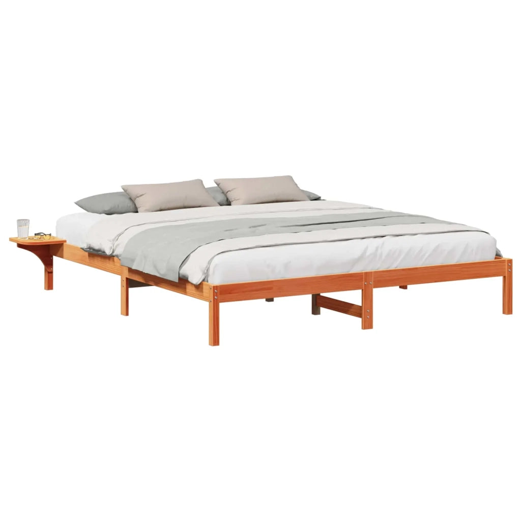 Struttura del letto Marrone cerato 200 x 200 cm Pino massello 873177