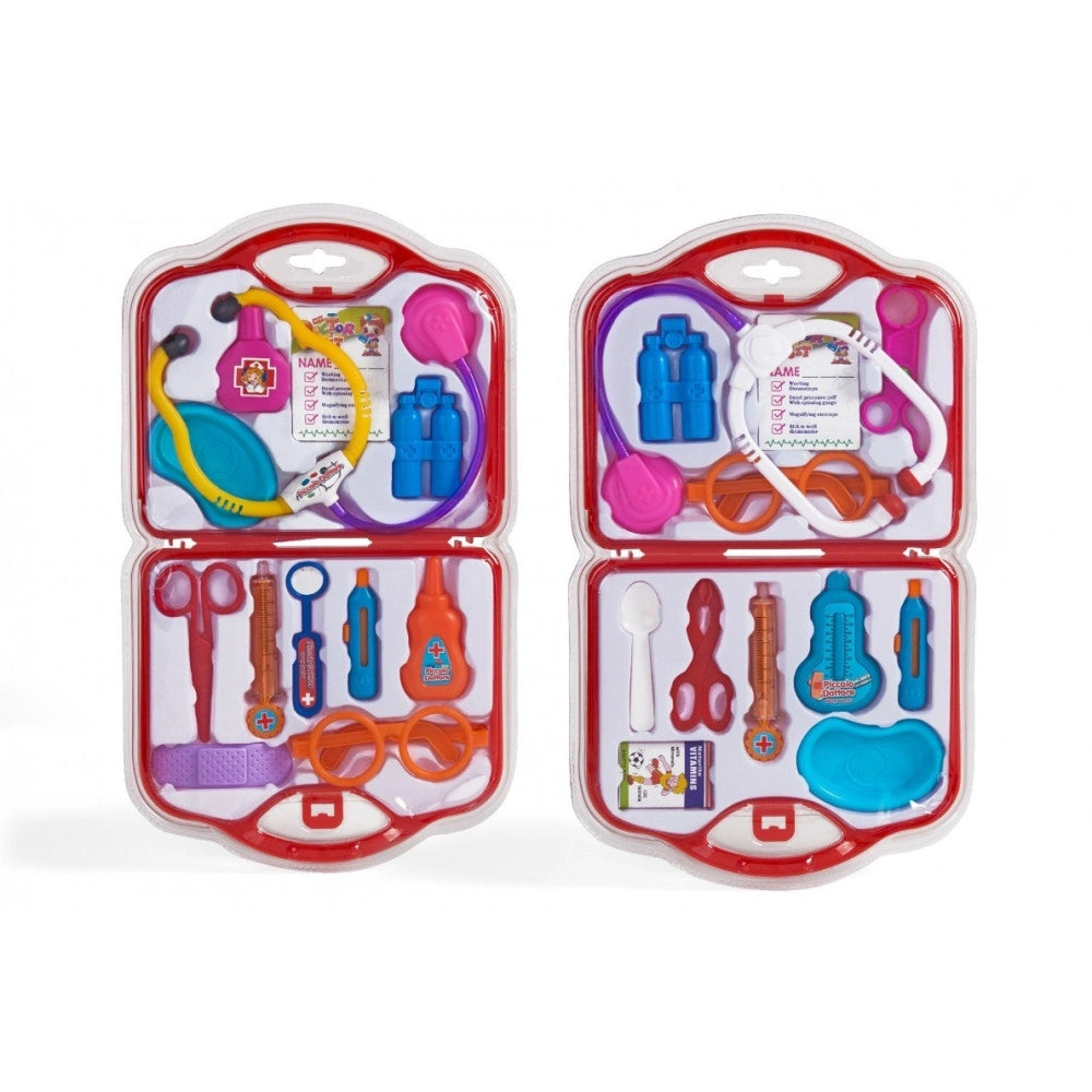 Trade Shop - Set Valigia Dottore Giocattolo Con Accessori Forbici Stetoscopio Valigetta -