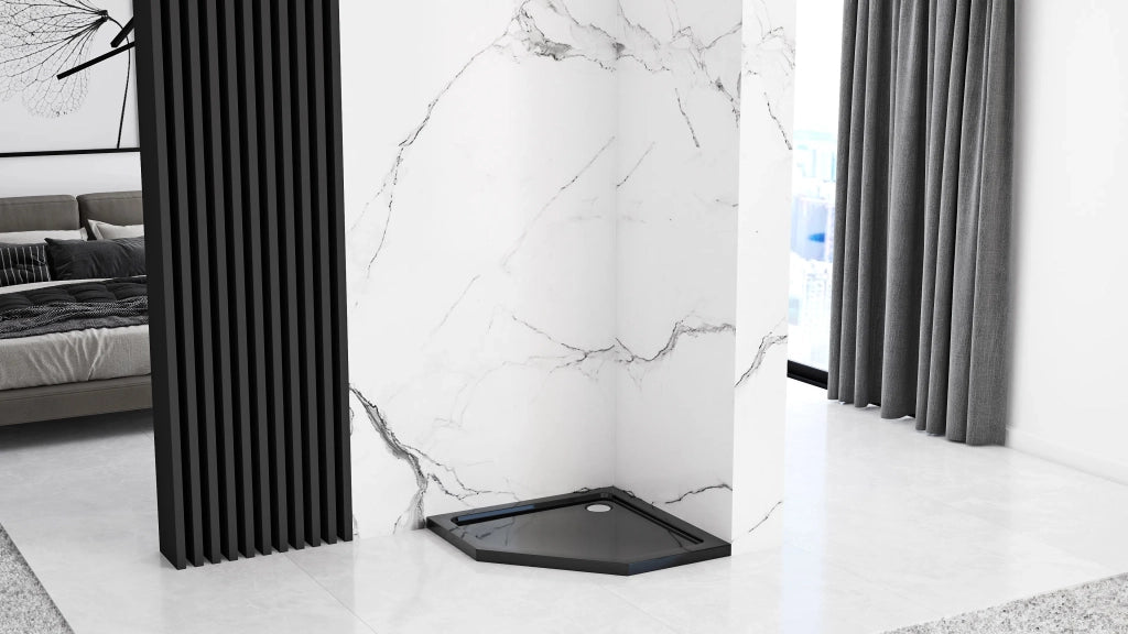 Cabina Doccia Diamond Black Mat 80x80 con piatto doccia Diamond