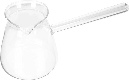 Caffettiera per caffè e tè piccola teiera resistente al calore con maniglia e riscaldatore per latte da 450 ml