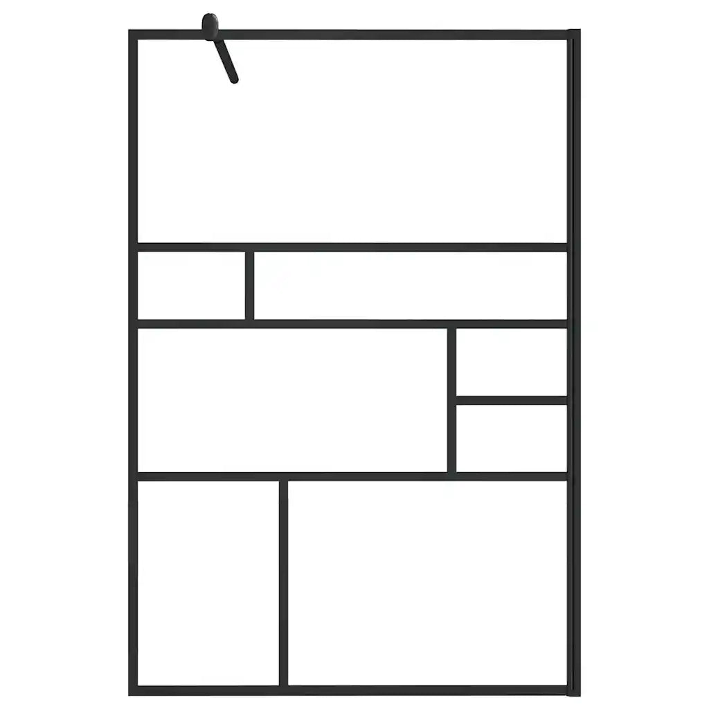 Parete Doccia Walk-in in Vetro Trasparente ESG Nera 115x195 cm CFW5304424