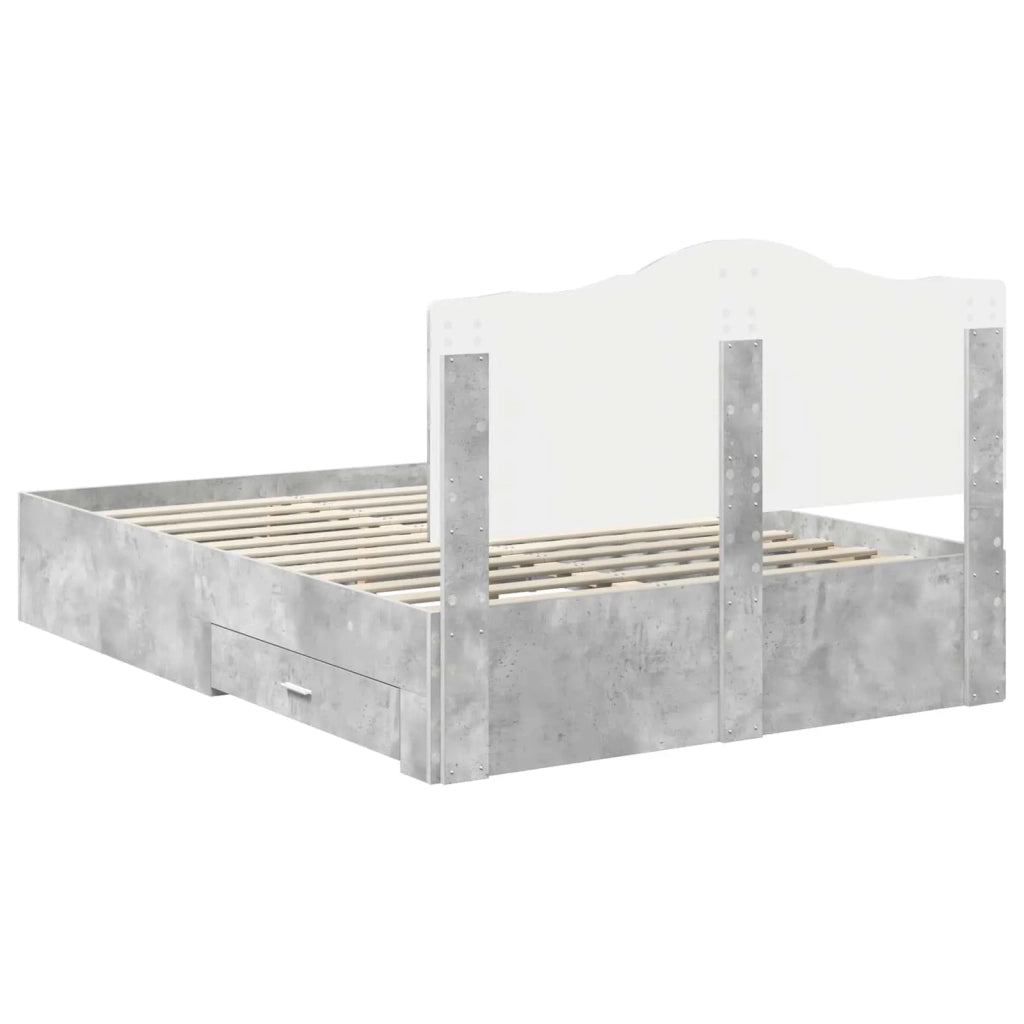 Struttura del letto con testiera Grigio cemento 140 x 200 cm 3413597