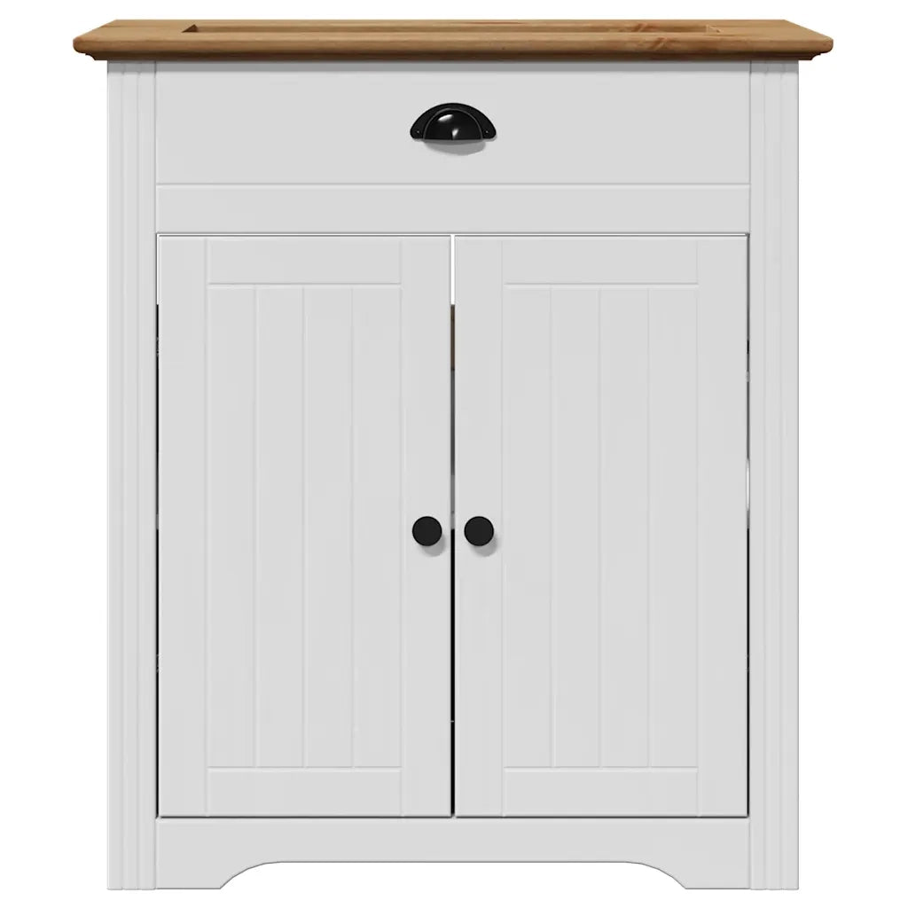 Mobile Lavabo da Bagno BODO Bianco e Marrone 70x35x80 cm 4016864