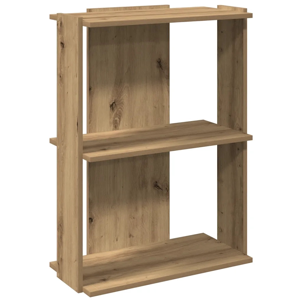 Libreria a 3 Ripiani Rovere 60x30x80 cm Legno Multistrato 860264