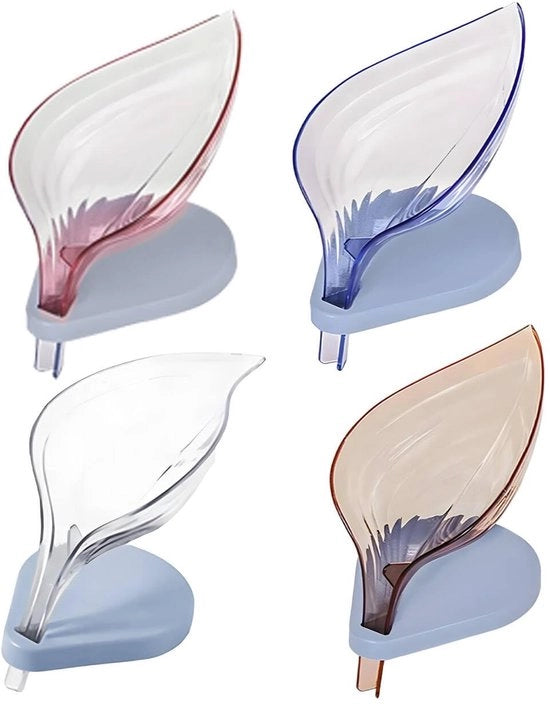 Accessori da bagno - Dispensatore di sapone 4 pezzi - Forma foglia - Asciugacapelli - Accessori da bagno - Materiale plastico - Materiale amichevole con l'ambiente - Dispensatore di sapone