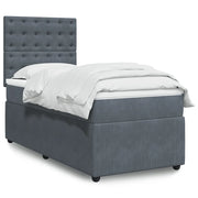 Giroletto a Molle con Materasso Grigio Scuro 80x200 cm Velluto 3292203