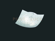 SPIRELLI PLAFONIERA QUADRATA VETRO DECORO CERCHI D. 40X40CM 2 LUCI ATTACCO E27