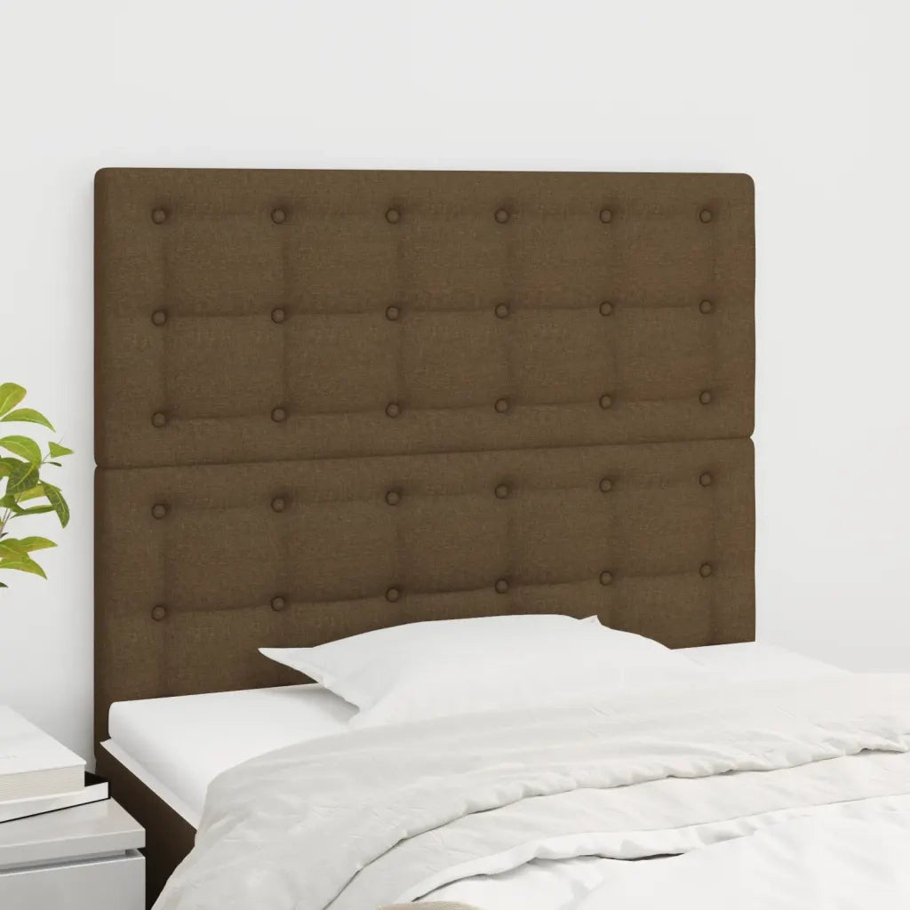 Testiera | Testata Marrone Scuro 80x5x118/128 cm Tessuto