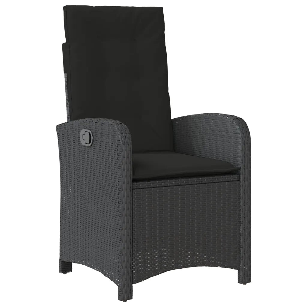 Set da Pranzo da Giardino 5 pz Nero con Cuscini in Polyrattan 3212321
