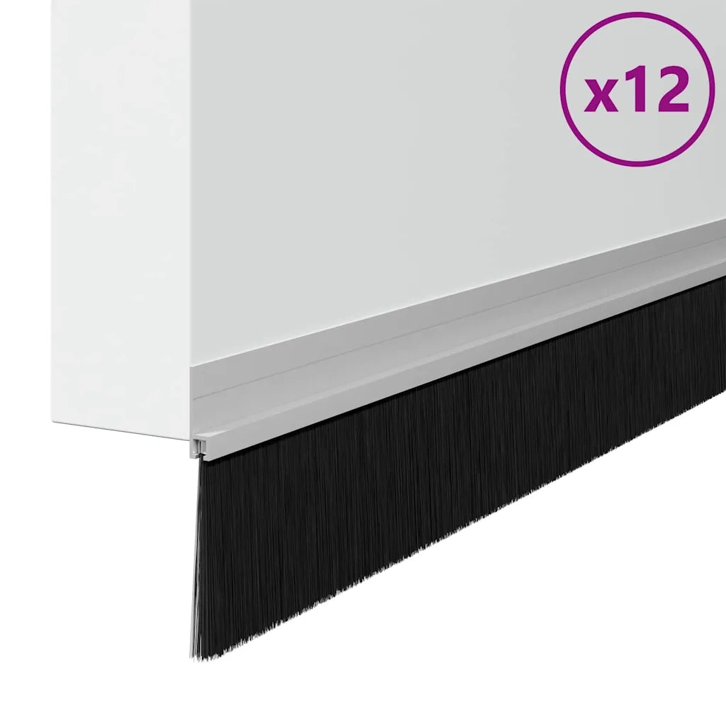 Spazzole per porte autoadesive 12 pz Argento 100 cm CFW2991086