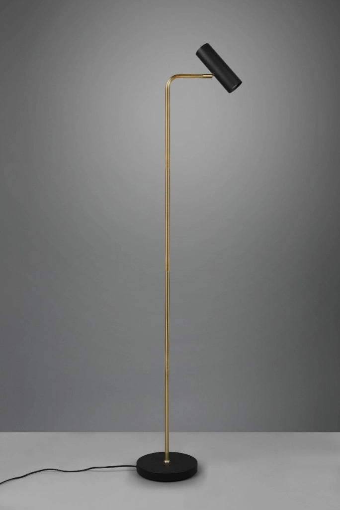 Lampada da terra Trio Marley oro/nero in metallo GU10 151cm