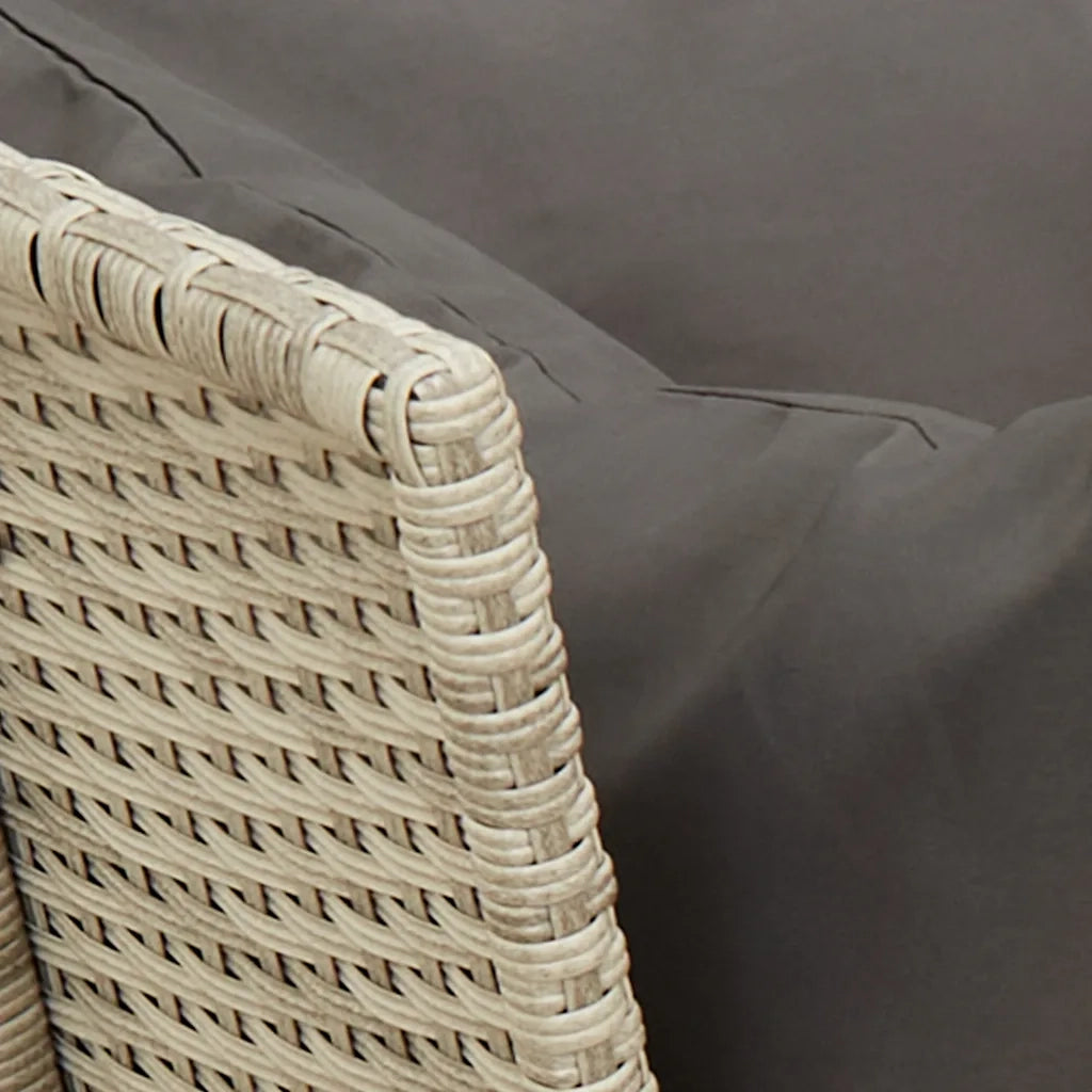 Divano da Giardino con Cuscini in Polyrattan Grigio Chiaro 4104127