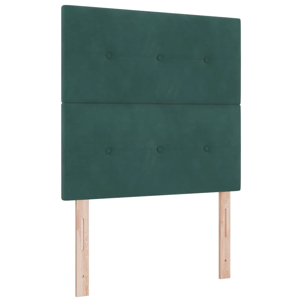 Letto a Sorgente LED Verde Scuro 90 x 190 cm Tessuto