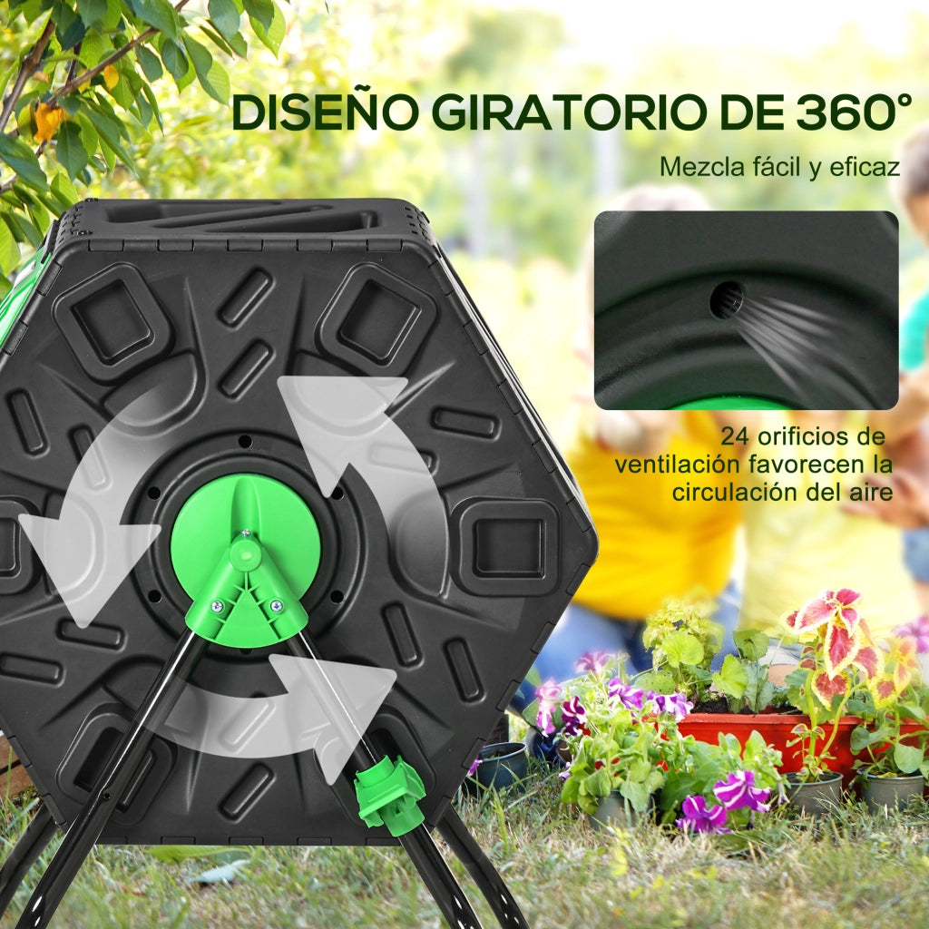 Compostatore da Giardino 65L ¨C Minimal ¨C Grigio 60x49x77 cm