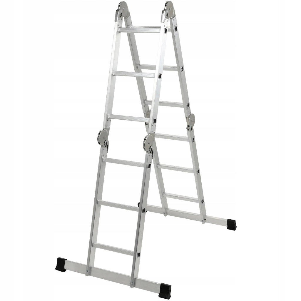 Scala domestica pieghevole multifunzionale in alluminio KADAX 4x3, portata 150 kg.