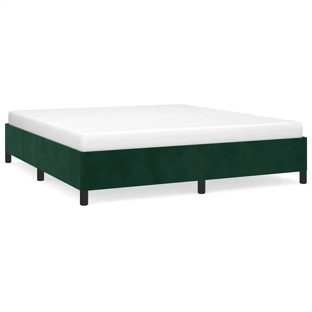 Giroletto senza Materasso Verde Scuro 160x200 cm in Velluto 347333