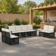 Set Divano da Giardino 8 pz Nero polyrattan 3434803