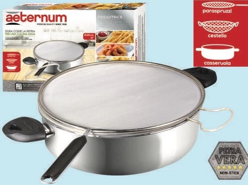 FRIGGITRICE AETERNUM PETRAVERA CON CESTELLO E PARASPRUZZI