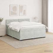Letto con Box Spring, Materasso e LED Grigio Chiaro Velluto 3452216