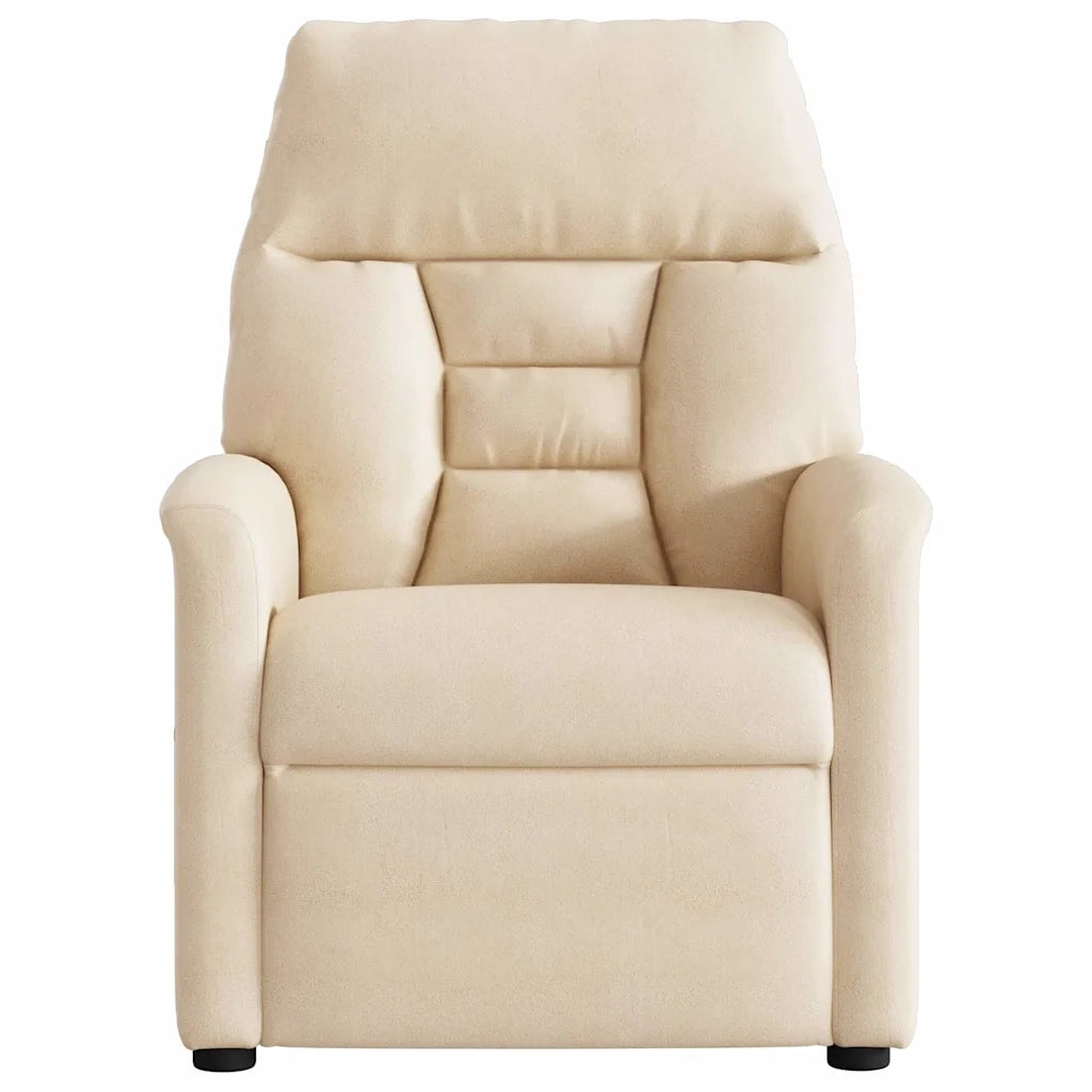Poltrona Reclinabile Massaggiante Elettrica Beige Microfibra 3303085