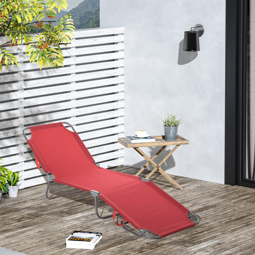 Tumbona Pieghevole con Braccioli ¨C Zephmum ¨C Bordeaux 187x55x24 cm
