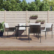 Set Pranzo da Giardino 5pz con Cuscini in Polyrattan e Acciaio 3187053