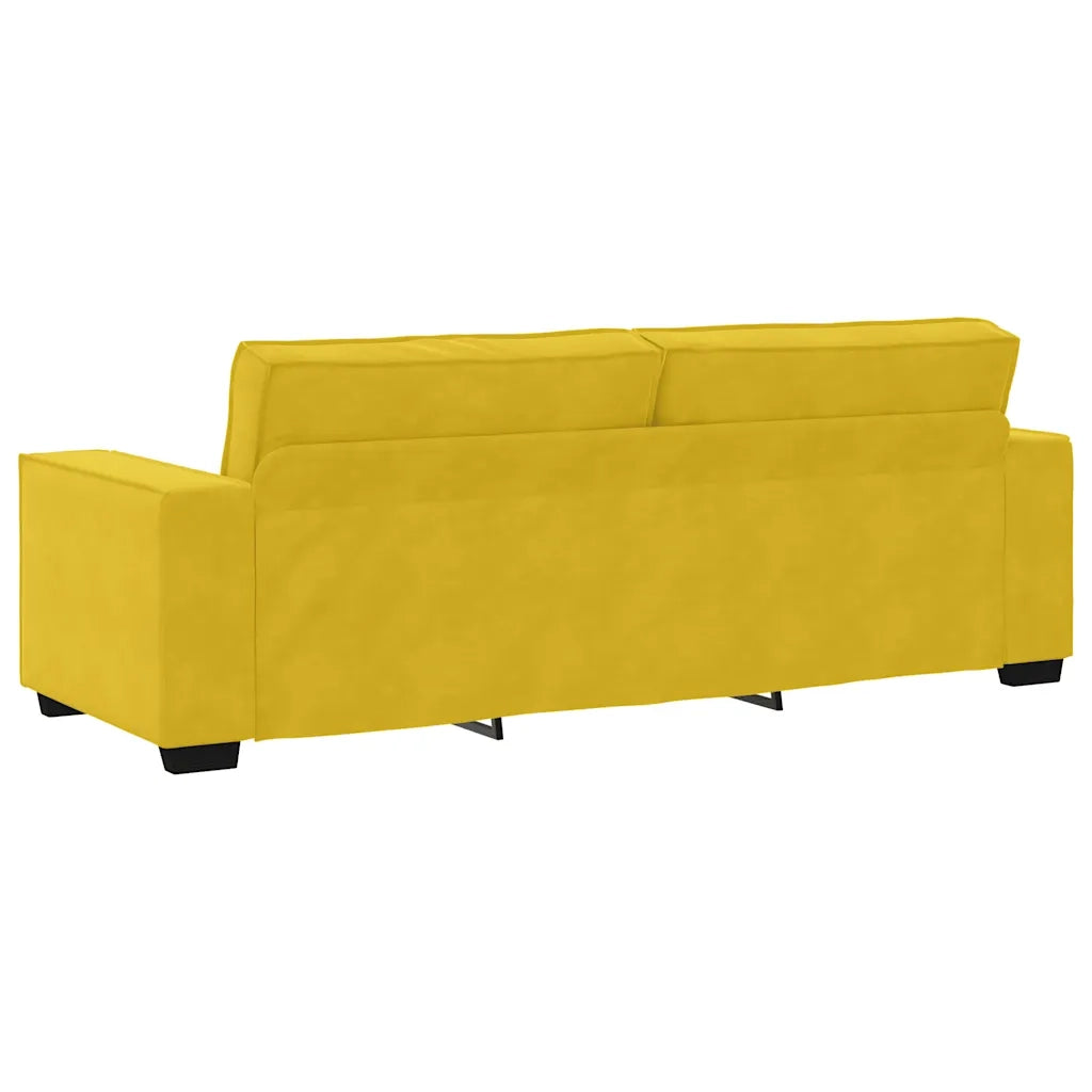 Divano a 3 Posti-Sofa 3 Posti Giallo 180 cm in Velluto 186459